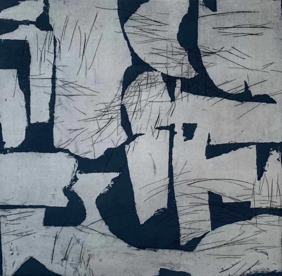 Abstrakt II — Etching (2 plates), Paper size approx. 65 x 80, Plate size 50 x 50