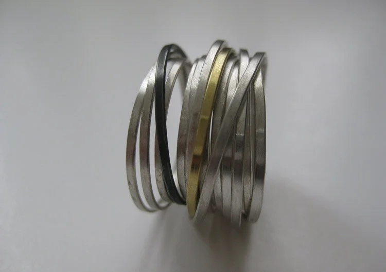 18k Gold and Silver Ring, Oxidised Detail