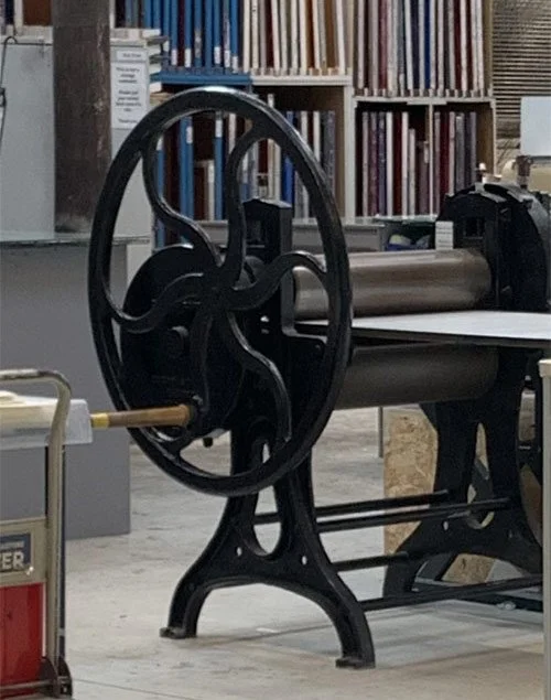 Etching press in the print studio